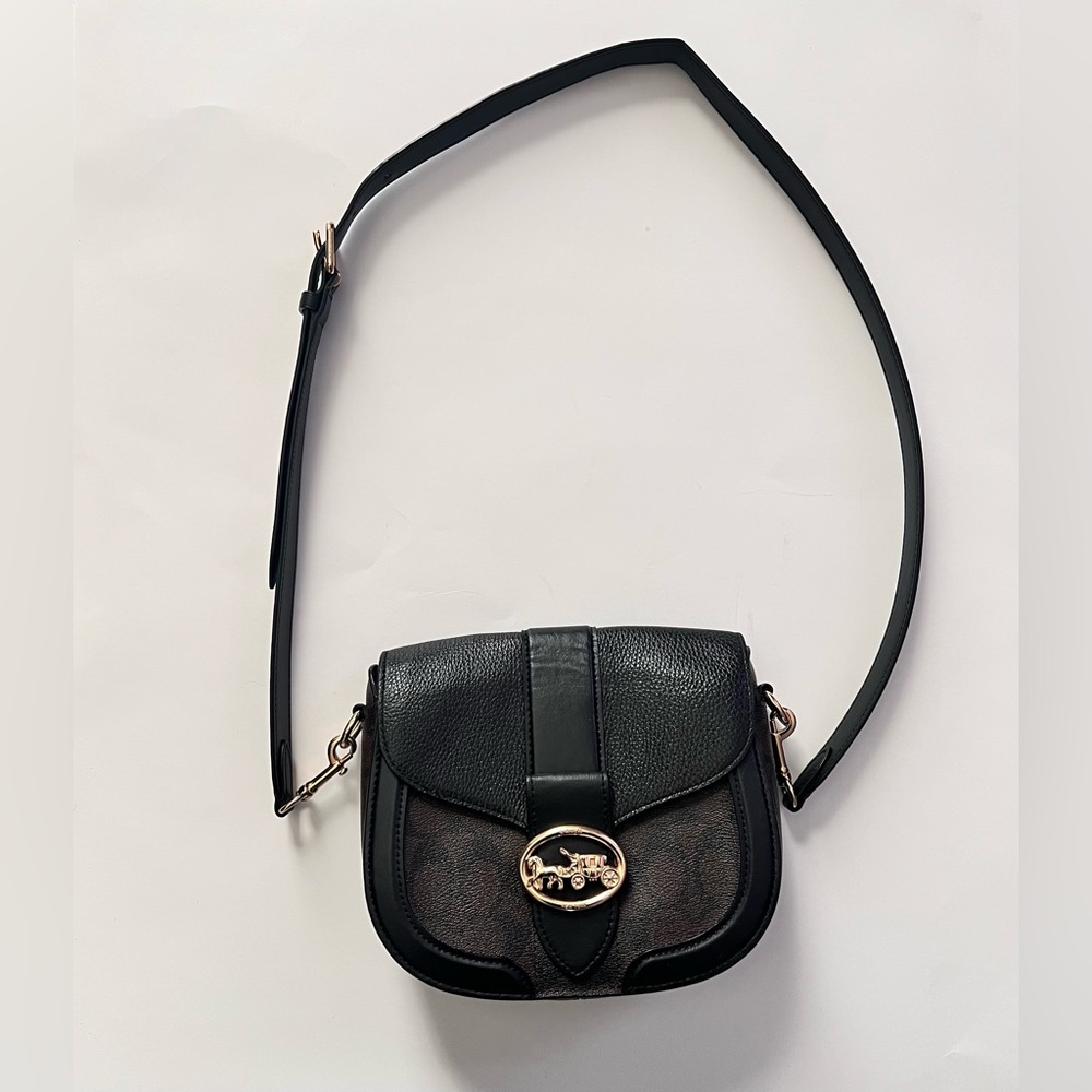 Coach Saddle Women's Crossbody Bag, Medium Black/Brown - Picture 3 of 8